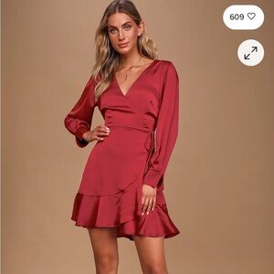 Lulu's Berry satin dress
